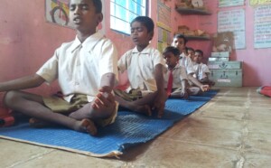 Students doing Yoga