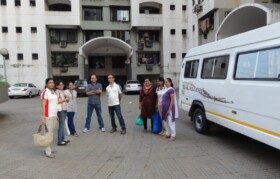 Team starting at 7am from Mumbai on camp day