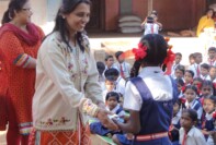 Team Suhrid encouraging kids on their achievement