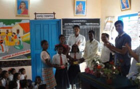 Village leaders felicitating students