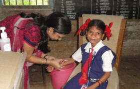 Everyone was amazed with response (rather tolerance) of kids while doing their blood checkup. Check out the smile on face!