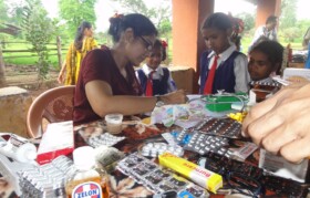 Camp at Kaspada - medicines were distributed to kids