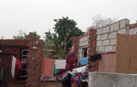 Houses impacted by cyclone