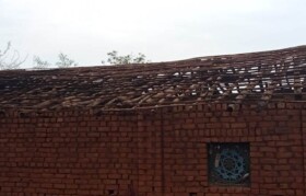 Houses impacted by cyclone