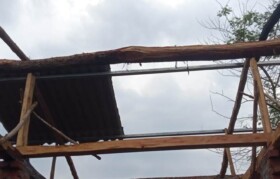 Houses impacted by cyclone