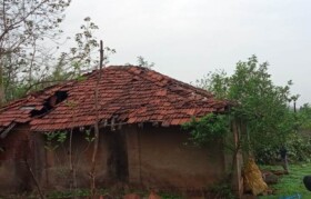 Houses impacted by cyclone