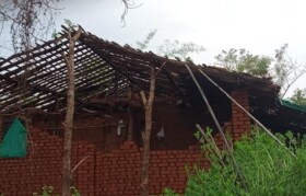Houses impacted by cyclone