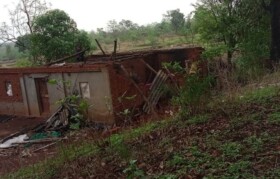 Houses impacted by cyclone