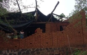 Houses impacted by cyclone
