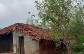 Houses impacted by cyclone