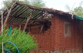 Houses impacted by cyclone