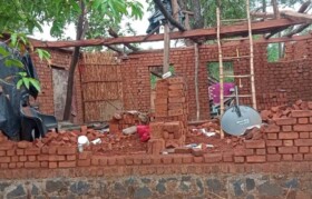 Houses impacted by cyclone