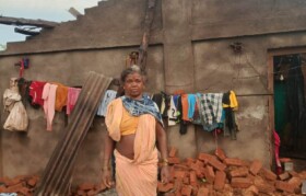 Houses impacted by cyclone
