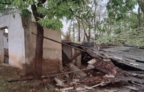 Houses impacted by cyclone