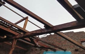 Houses impacted by cyclone